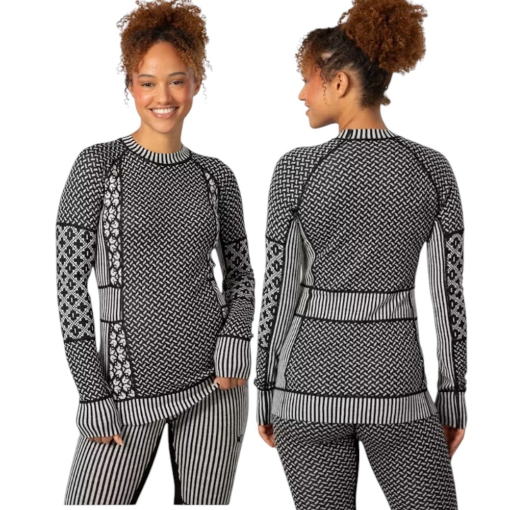 Kari Traa Smekker Base Layer Top Black White 100% Wool Size Large 622682